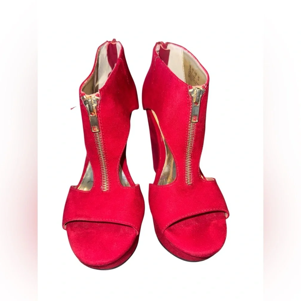 Carlos Santana Red High Heeled Wedges - Picture 1 of 5